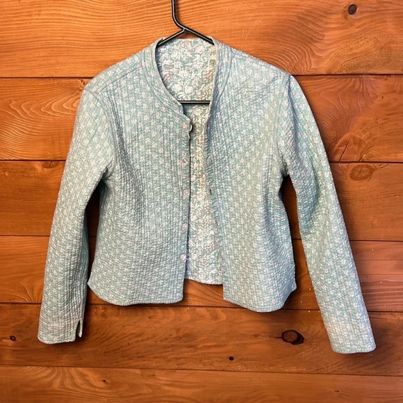 ORVIS womens lightweight jacket reversible quilted floral button up spring event - Picture 7 of 9
